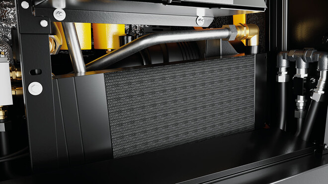 Zabudovaný dochladzovač stlačeného vzduchu v modeli M59.