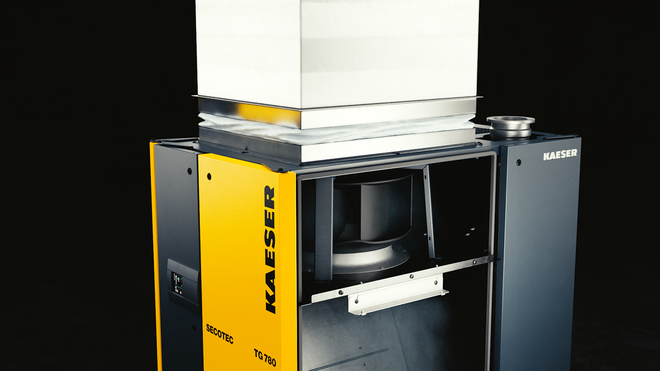 Inováciou nového kondenzačného sušiča SECOTEC je radiálny ventilátor.