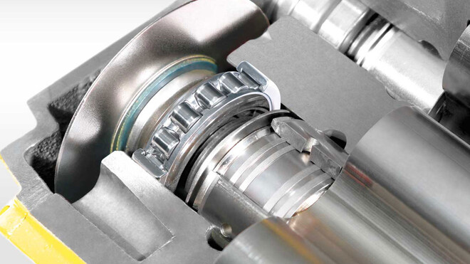 Dúchadlá s rotačnými piestami s veľmi robustnými ložiskami.